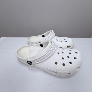 Crocs Classic Clogs Women 7 White Summer, Casual, Beach, Minimalist, Comfort